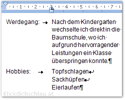 Klickdichschlauat Word Writer Absätze