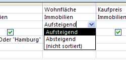 Sortierung Aufsteigend nach Wohnfläche