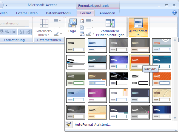 Formularlayouttools - Register Format