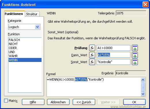 Funtionsassisten von Openoffice Calc