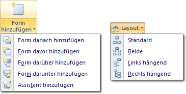 Die Menüs Form hinzufügen und Layout