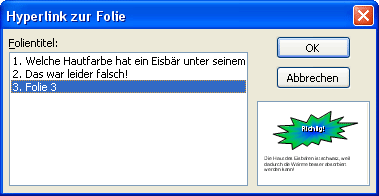 Folie auswählen