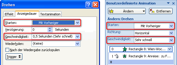 Register Anzeigedauer und Aufgabenbereich