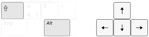 Shift Alt Pfeiltasten