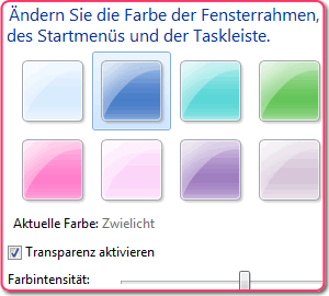 Fensterfarbe einstellen