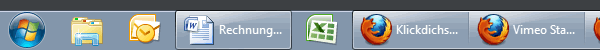 Windows 7 - Taskleiste - Symbole nicht gruppiert