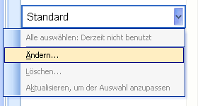 Standardformatvorlage ändern