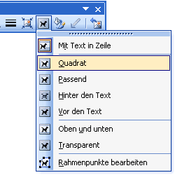 Textfluss in der Symbolleiste Grafik